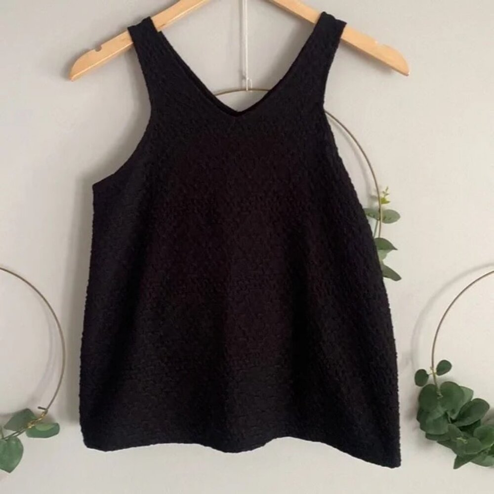 Anthropologie Deletta Textured Tank Top With Split Back XS